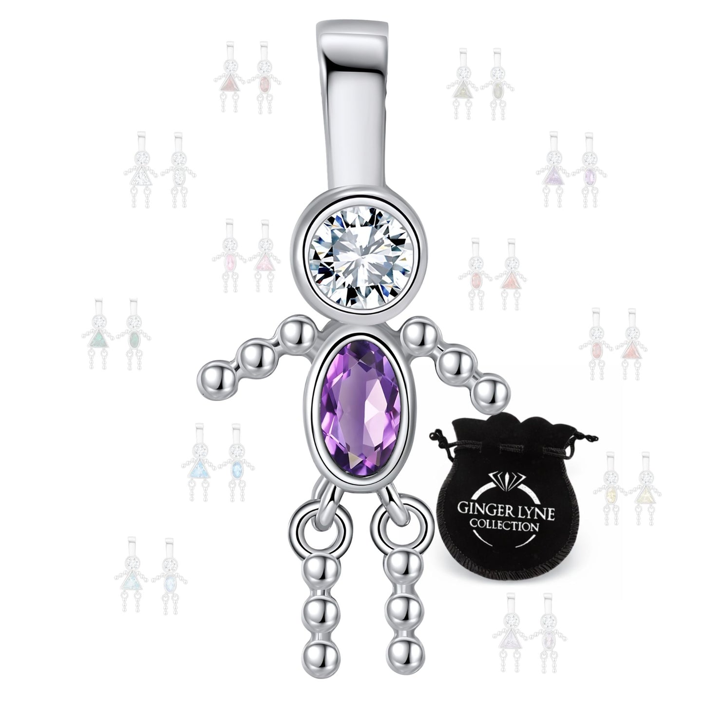 BirthstoneFamilyPendantforMombyGingerLyneStainlessSteelCubicZirconiaCharmsForGrandmaNecklace_Male-February-Silver-1