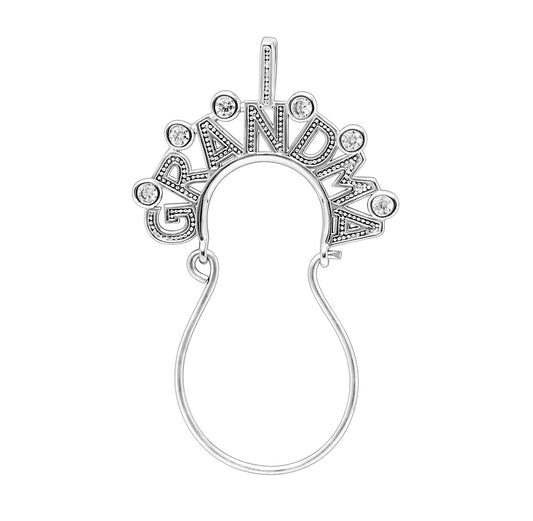 Necklace Charm Holder for Grandma by Ginger Lyne Sterling Silver  Cz