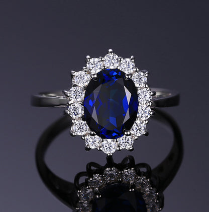 Kate Sterling Silver Cz Birthstone Engagement Ring Women Ginger Lyne Collection - Blue,10