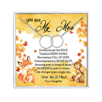 Mom Greeting Card Sterling Silver Linked Circles Necklace Women Ginger Lyne Collection - Mom-287