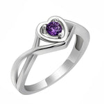 Load image into Gallery viewer, Christine Engagement Ring Promise Heart For Women Silver Cz Ginger Lyne Collection - February-Purple,11
