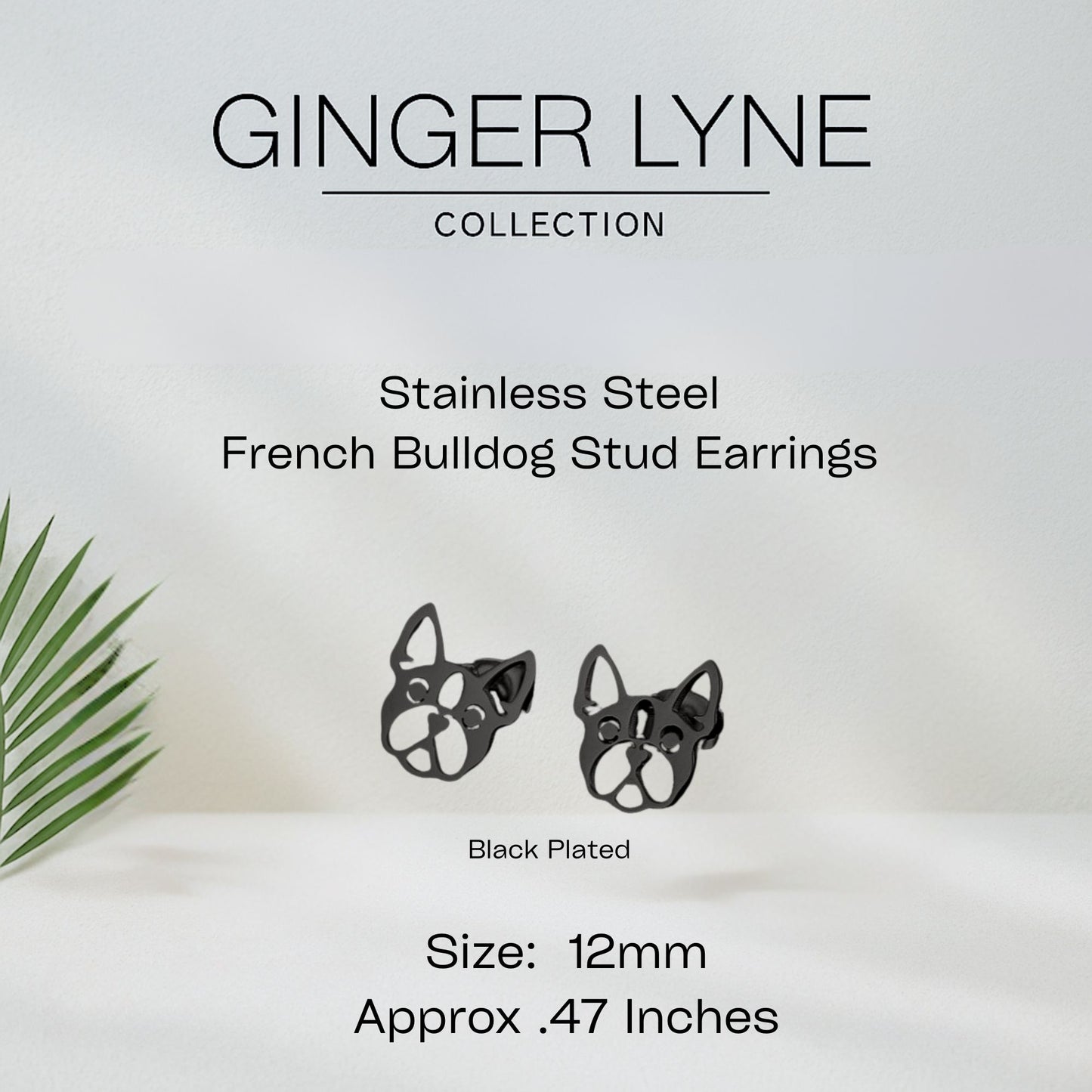 FrenchBulldogDogEarringsforWomenFrenchieLovePuppyBlackStainlessSteelStudGingerLyne_Black-5