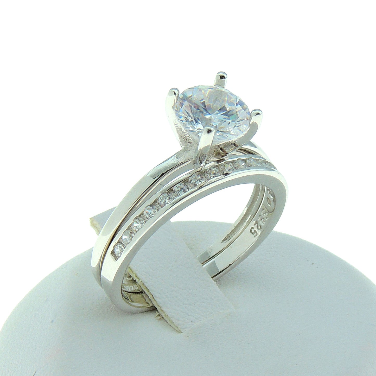 Envy Bridal Set Solitaire Silver 1.25Ct Engagement Womens Ginger Lyne Collection