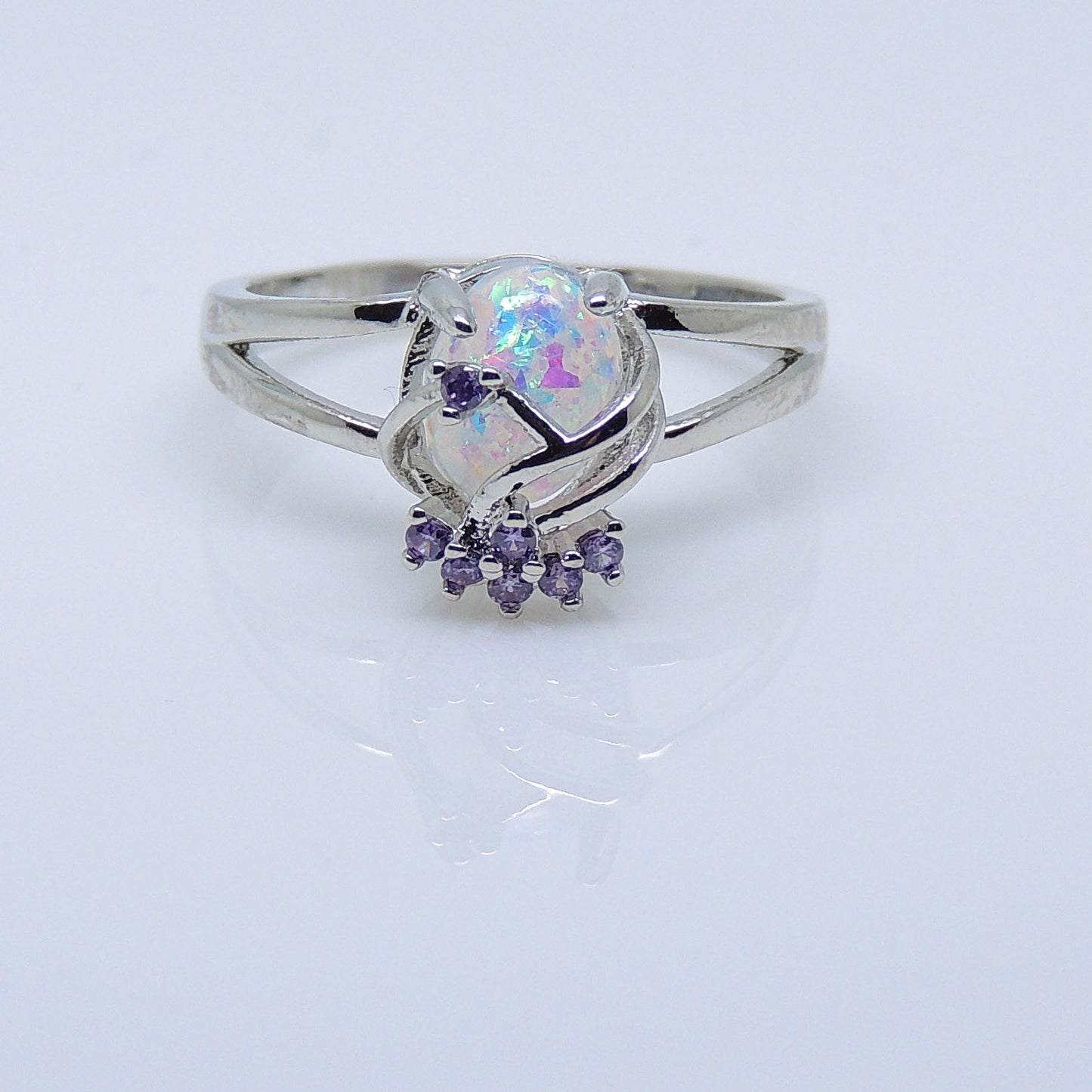 AdlaiSimulatedFireOpalRingWomenPurpleCubicZirconiaGingerLyneCollection_Silver-3