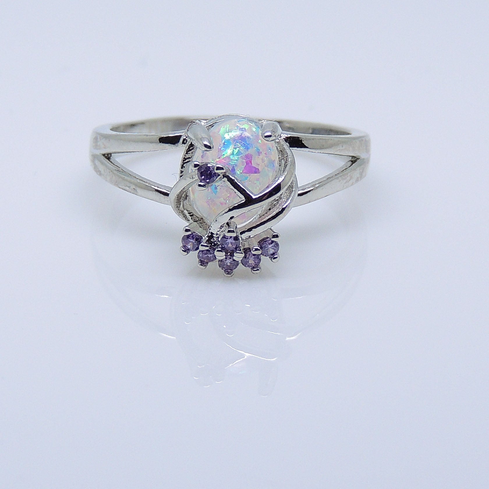 AdlaiSimulatedFireOpalRingWomenPurpleCubicZirconiaGingerLyneCollection_Silver-3