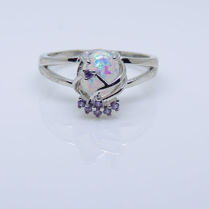 AdlaiSimulatedFireOpalRingWomenPurpleCubicZirconiaGingerLyneCollection_Silver-3