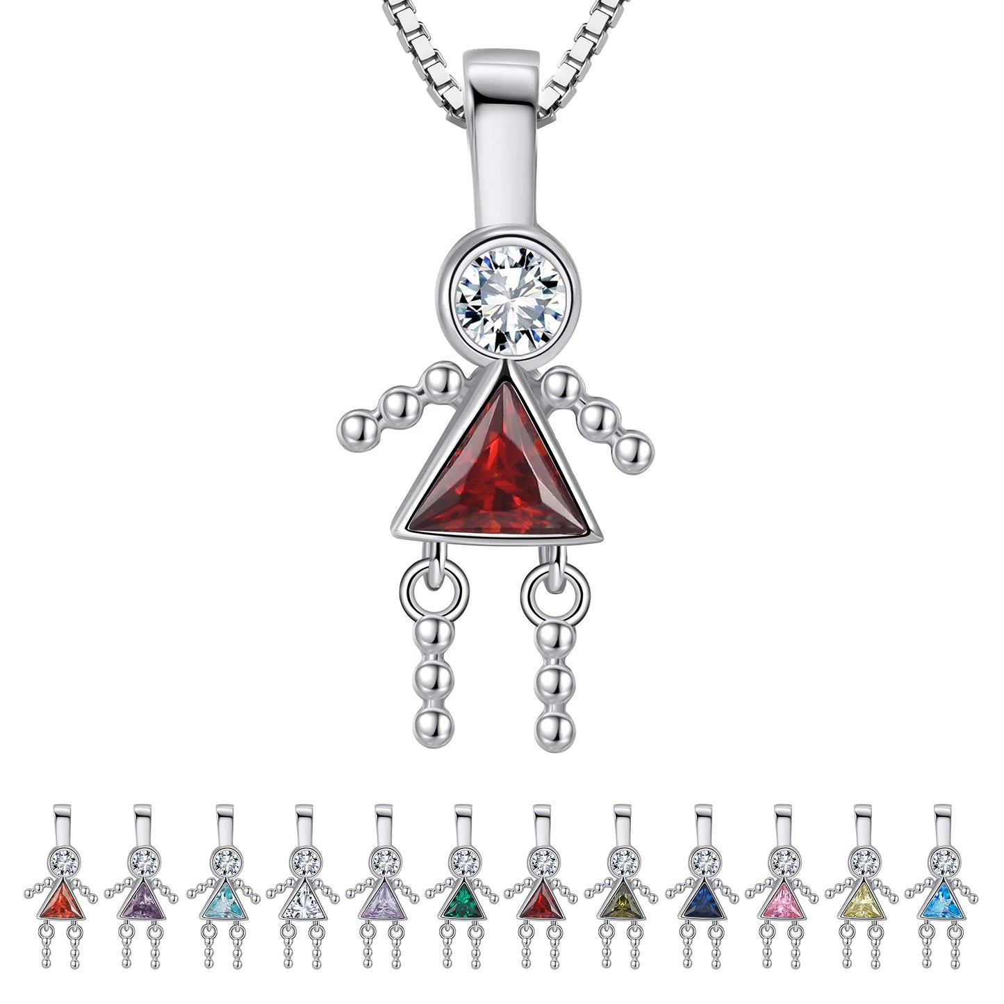 BirthstonePendantNecklaceforGirlMomorGrandmabyGingerLyneSterlingSilverCZFamilyBirthdayCharm_GirlJuly-1