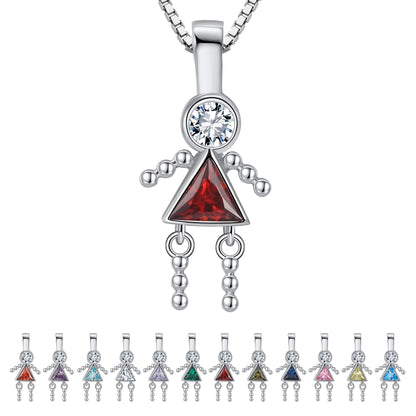 BirthstonePendantNecklaceforGirlMomorGrandmabyGingerLyneSterlingSilverCZFamilyBirthdayCharm_GirlJuly-1