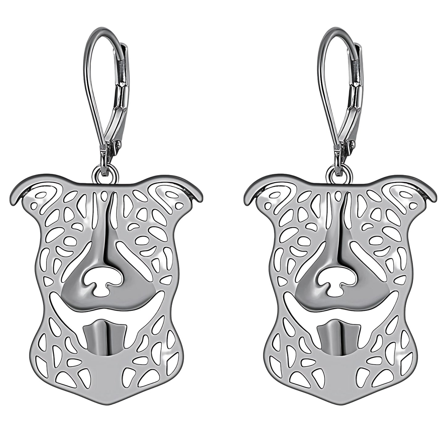 Pit Bull Dog Necklace Earrings or Set Sterling Silver Womens Ginger Lyne Collection - Ears Down Earrings