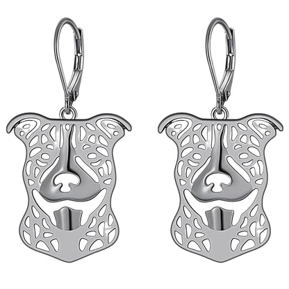 Pit Bull Dog Necklace Earrings or Set Sterling Silver Womens Ginger Lyne Collection - Ears Down Earrings