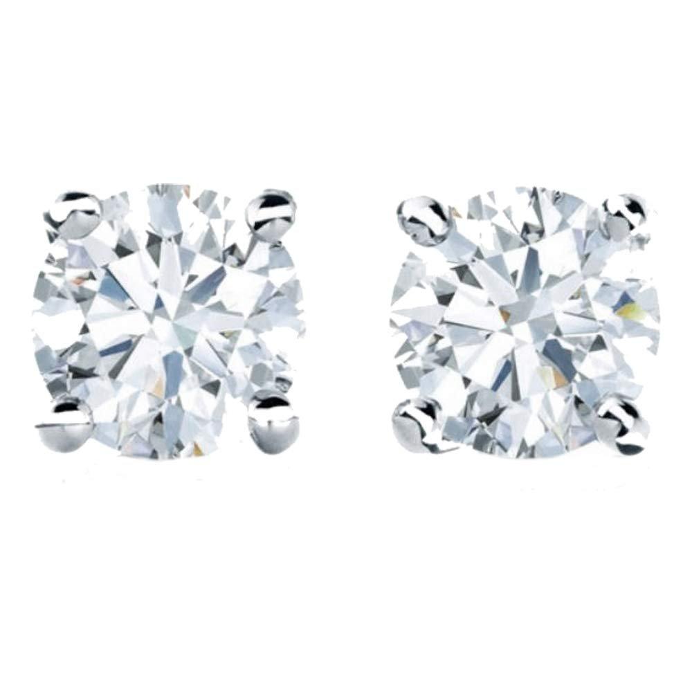 Amore Stud Earrings 2Ctw Womens Moissanite Sterling Silver Ginger Lyne Collection - 2 Carat
