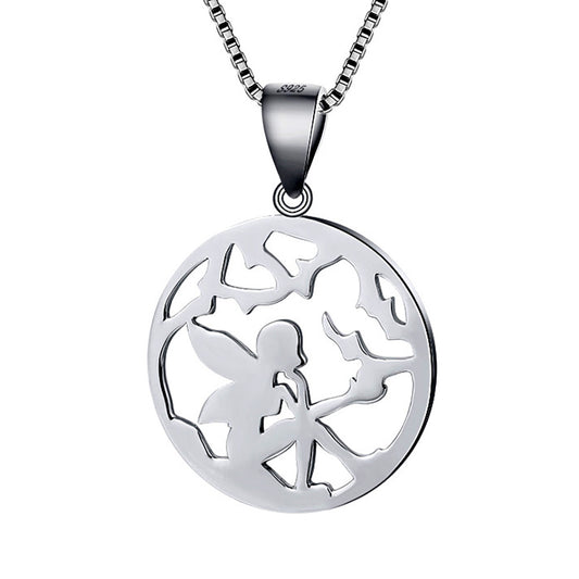 FairySterlingSilverPendantChainNecklaceWomenWhimsicalFairiesGingerLyneCollection_Silver-1
