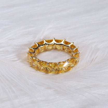 EternityWeddingBandRingforWomenPrincessCzSterlingSilverGingerLyneCollection_Yellow-4