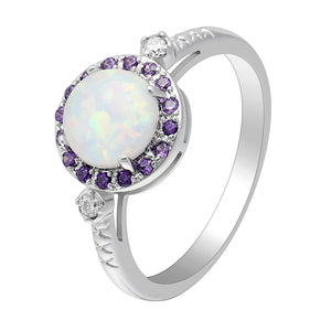 Fire Opal Statement Ring for Women Purple Cz Ginger Lyne Collection - 6