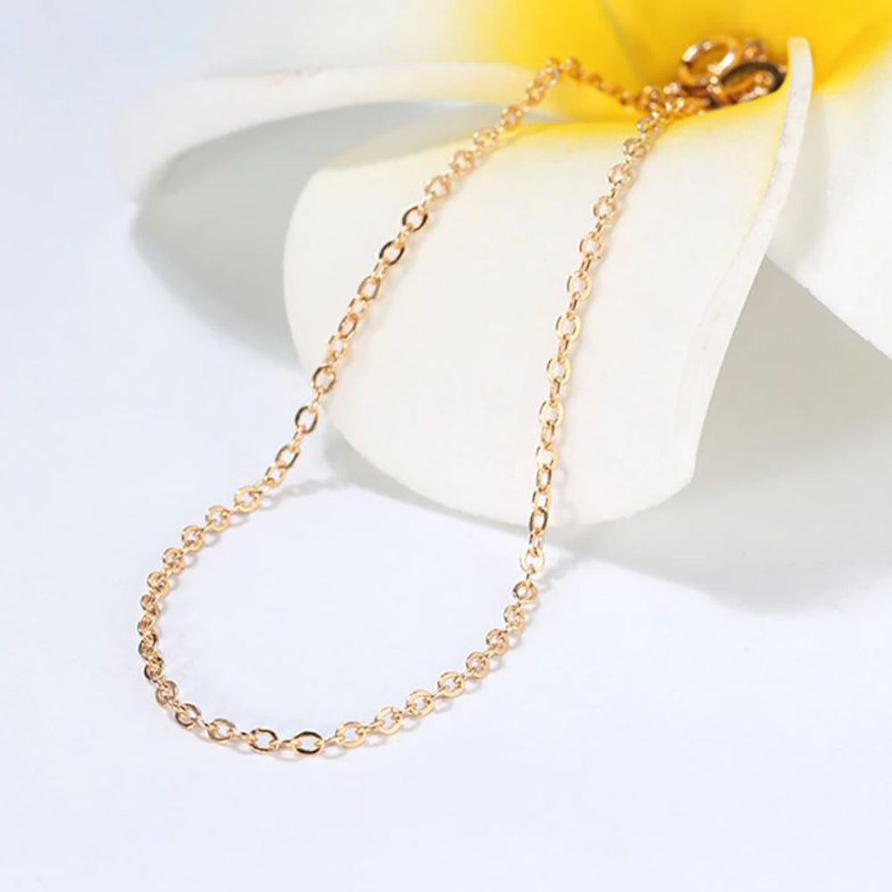 Cable Chain Womens Mens 18 Inch Gold Sterling Silver 1mm Width Ginger Lyne Collection