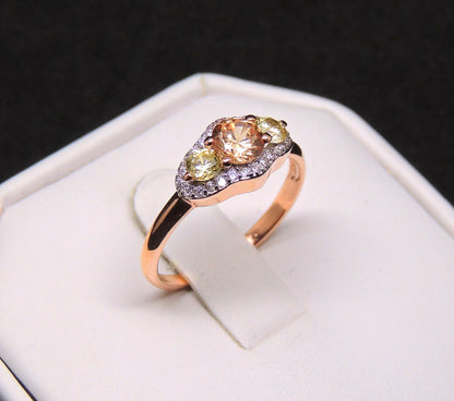 Sondra Engagement Ring Rose Gold Sterling Silver Cz Womens Ginger Lyne Collection Size 9