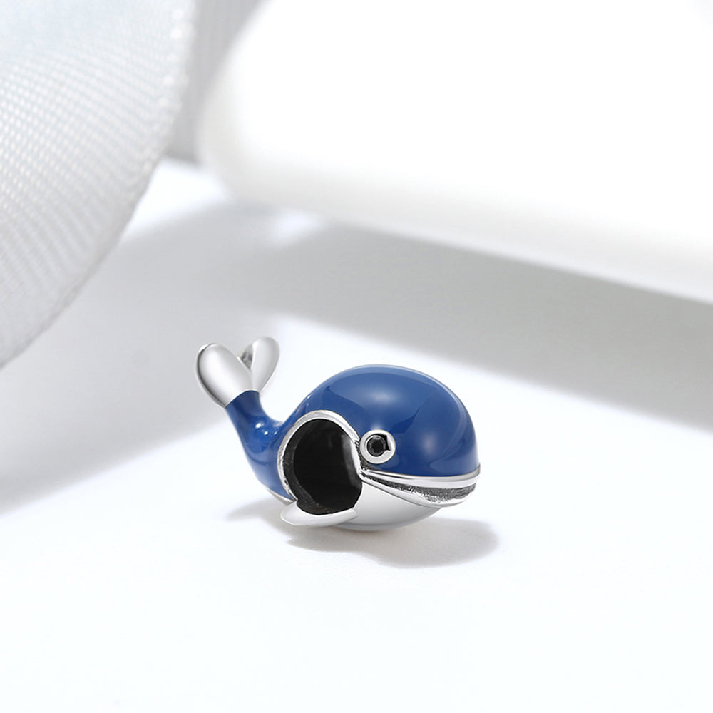 Blue Whale Charm European Bead Sterling Silver Ginger Lyne Collection