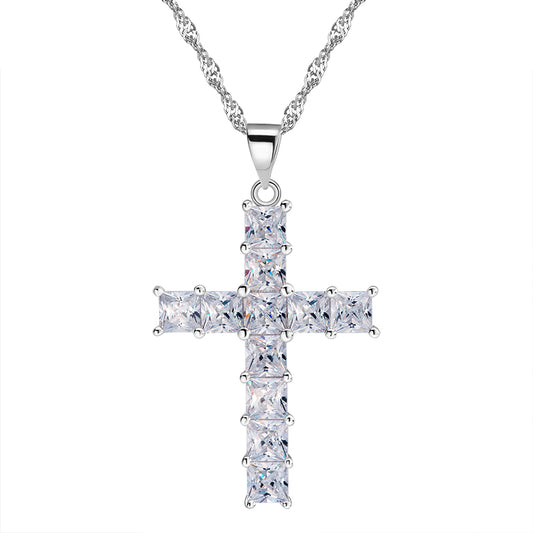 ReligiousCrossPendantNecklacePrincessCutCZWomensGingerLyneCollection_silver-1