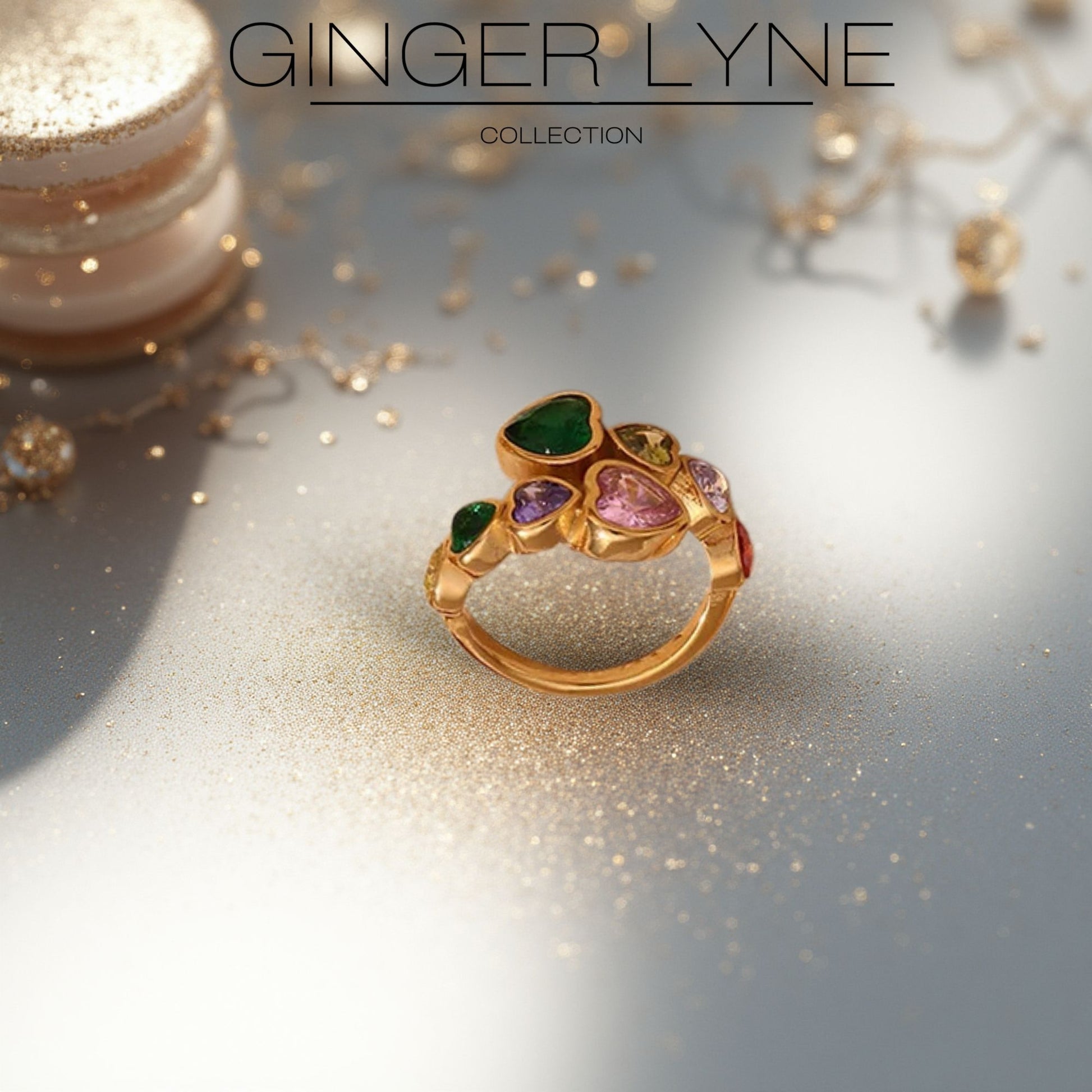 GoldHeartsWrapRingforWomen18ktGoldPlatedStainlessSteelAdjustableColorfulCZbyGingerLyneCollection_Gold-Tone-5