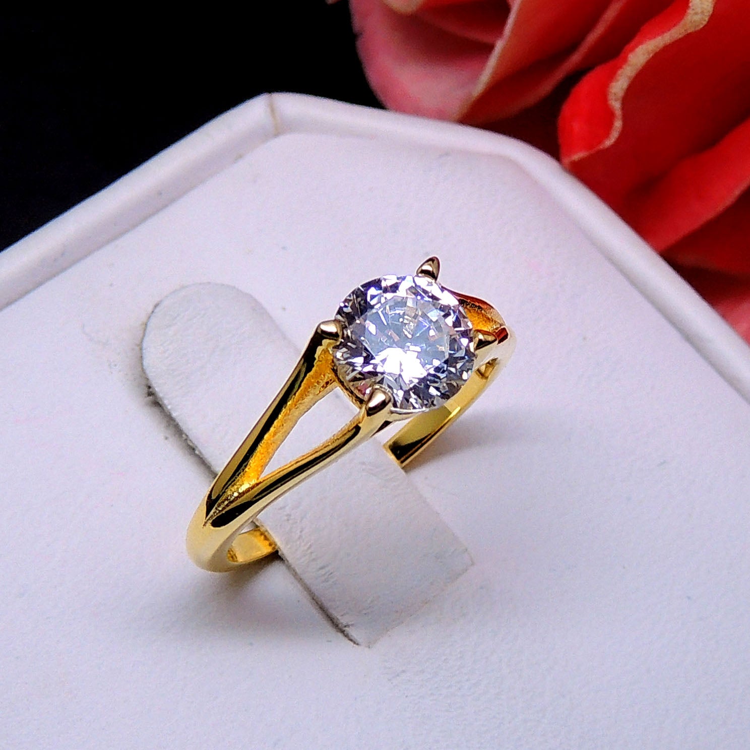 ArielEngagementRingCubicZirconiaWomenSterlingSilverGingerLyneCollection_Gold-4
