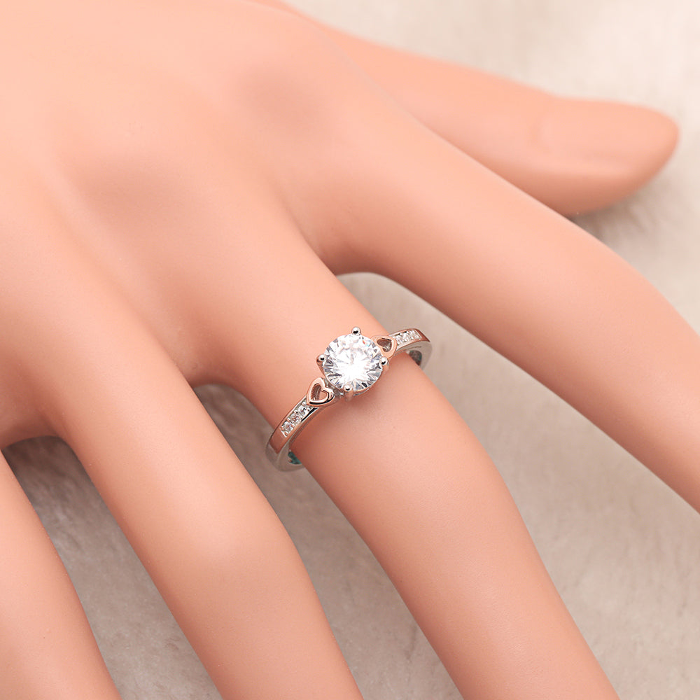 Valentina Engagement Ring Solitaire Cz Sterling Silver Womens Ginger Lyne Size 9