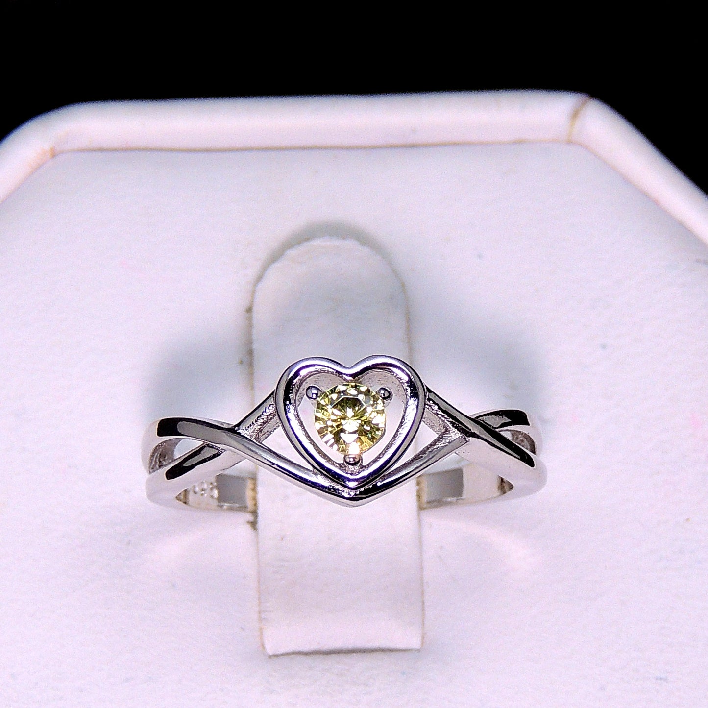 Christine Engagement Ring for Women Promise Heart Birthstone Cz Sterling Silver by Ginger Lyne