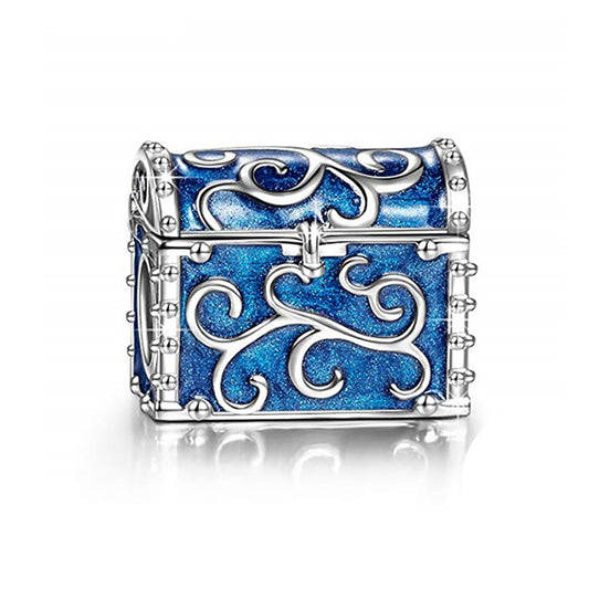 TreasureChestCharmforWomenCZSterlingSilverEuropeanBeadforBraceletGingerLyneCollection_Blue-1
