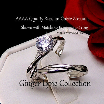 Aurora Wedding Band Ring Women Men Twist Sterling Silver Ginger Lyne Collection