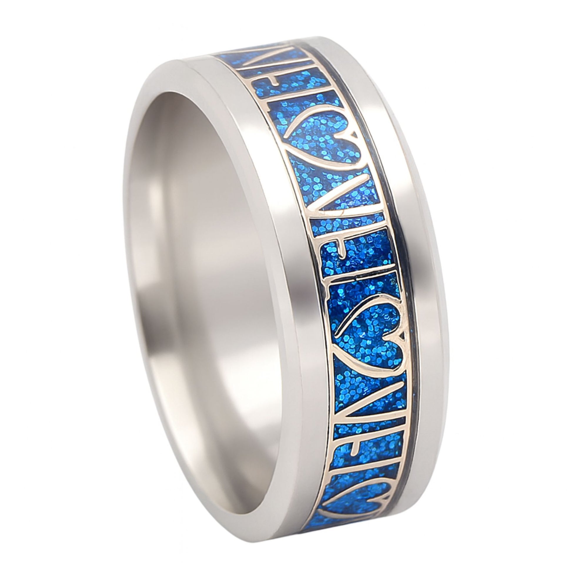 GingerLyneLoveBlueStainlessSteelWeddingBand8mmRingforMenorWomen_Blue-1
