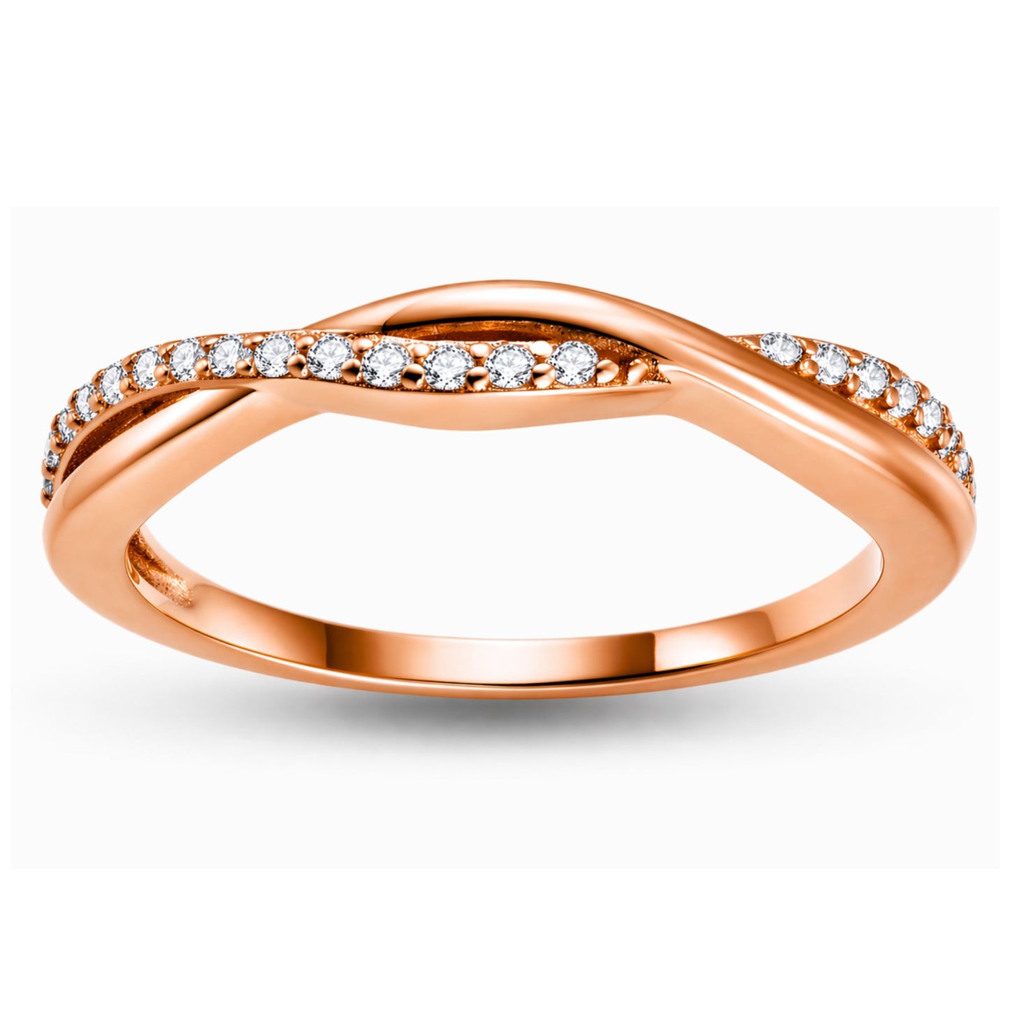 QueenaSterlingSilverWeddingBandforWomenHalfEternityCzAnniversaryRingbyGingerLyneCollection_RoseGoldoverSilver-1