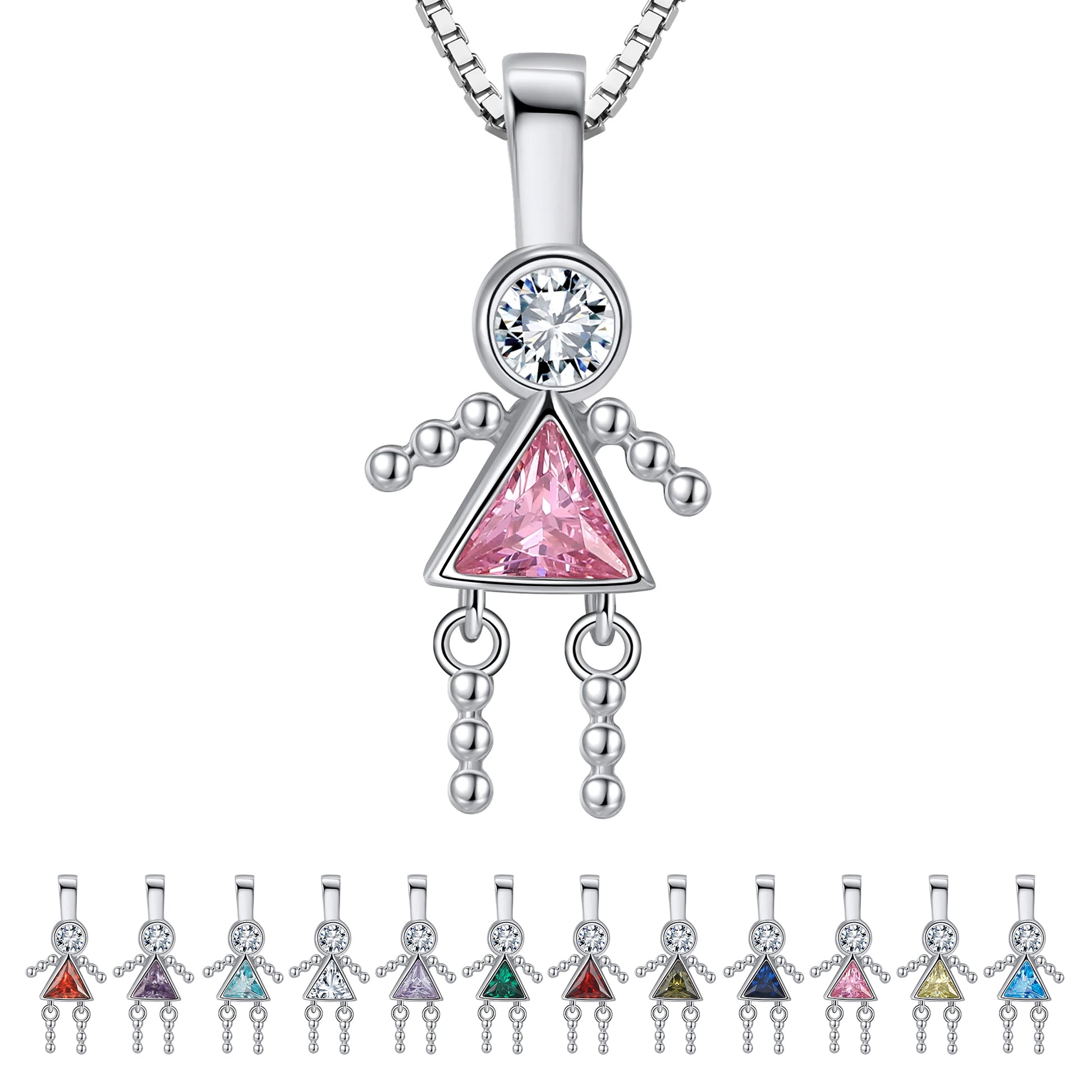 BirthstonePendantNecklaceforGirlMomorGrandmabyGingerLyneSterlingSilverCZFamilyBirthdayCharm_GirlOctober-1