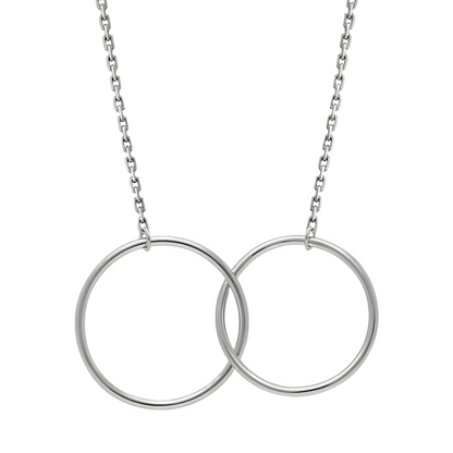 Linked Circles Pendant Necklace for Women 18-20", Sterling Silver Ginger Lyne Collection