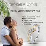 Load image into Gallery viewer, 3 Stone Engagement Ring  for Women Sterling SilverPromise Ring for Her Ginger Lyne Collection - 10
