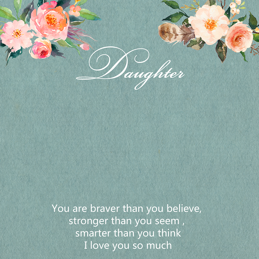 Daughter Greeting Card with Sterling Silver Linked Circles Necklace in Gift Box Ginger Lyne Collection - GC-11