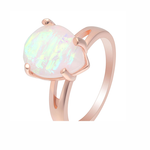 Load image into Gallery viewer, Aviana Simulated Fire Opal Ring Teardrop Womens Engagement Ginger Lyne Collection - 6
