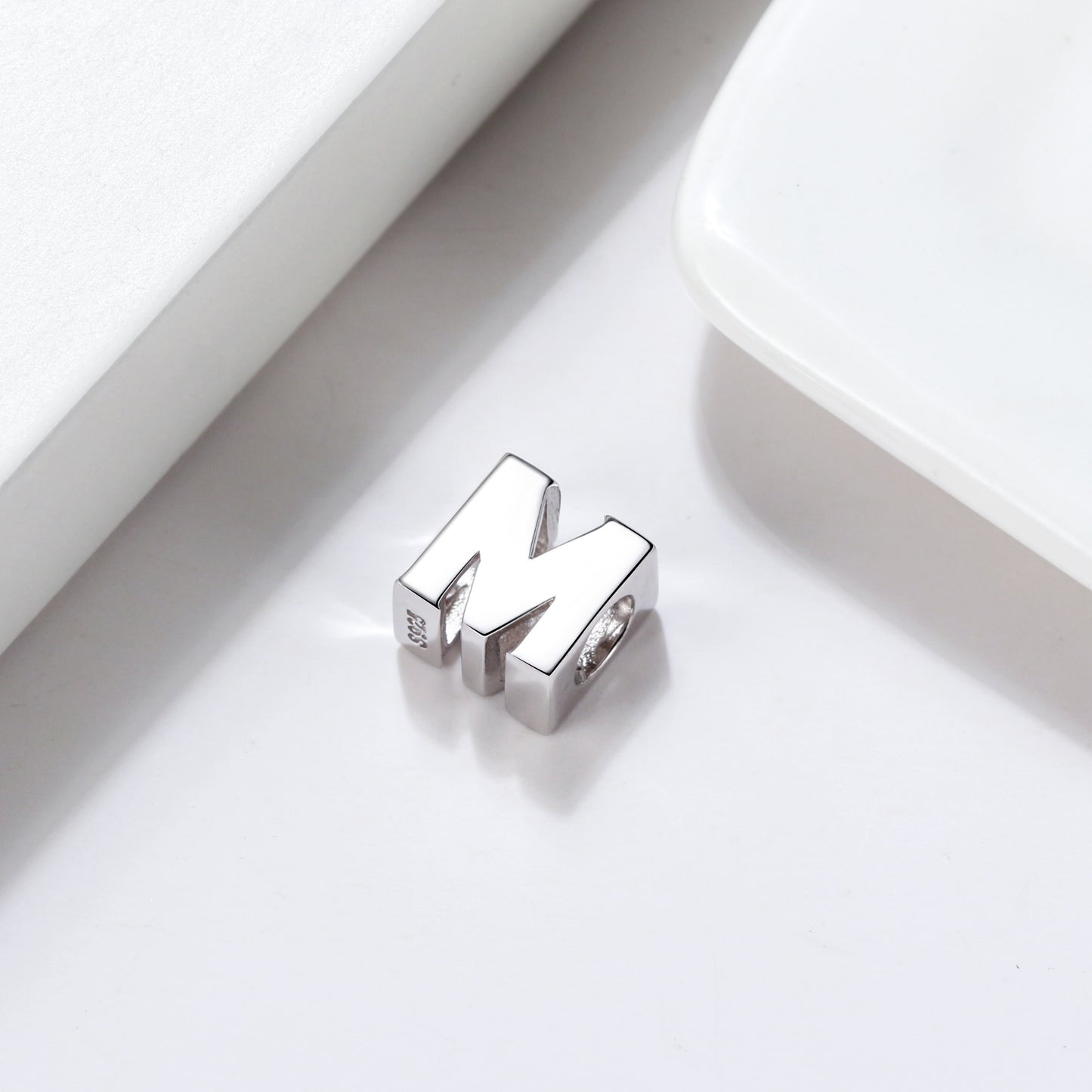 Initial Letter Charms for Women Bracelet Sterling Silver  Ginger Lyne Collection - M