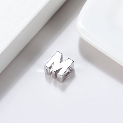 Initial Letter Charms for Women Bracelet Sterling Silver  Ginger Lyne Collection - M