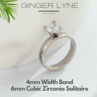4mmGoldStainlessSteelWomenEngagementRingGingerLyneCollection_Silver-2