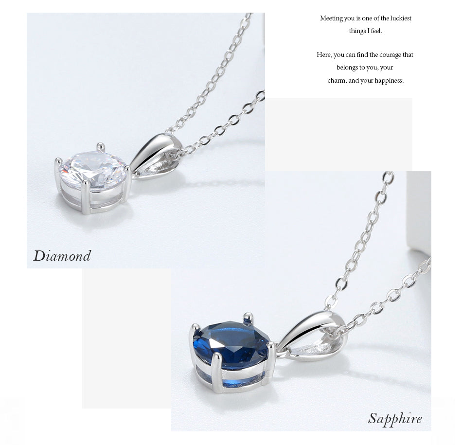 Solitaire Birthstone Necklace for Women Cz Sterling Silver Ginger Lyne Collection