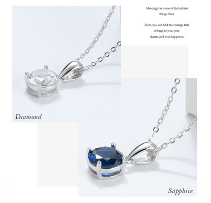 Solitaire Birthstone Necklace for Women Cz Sterling Silver Ginger Lyne Collection