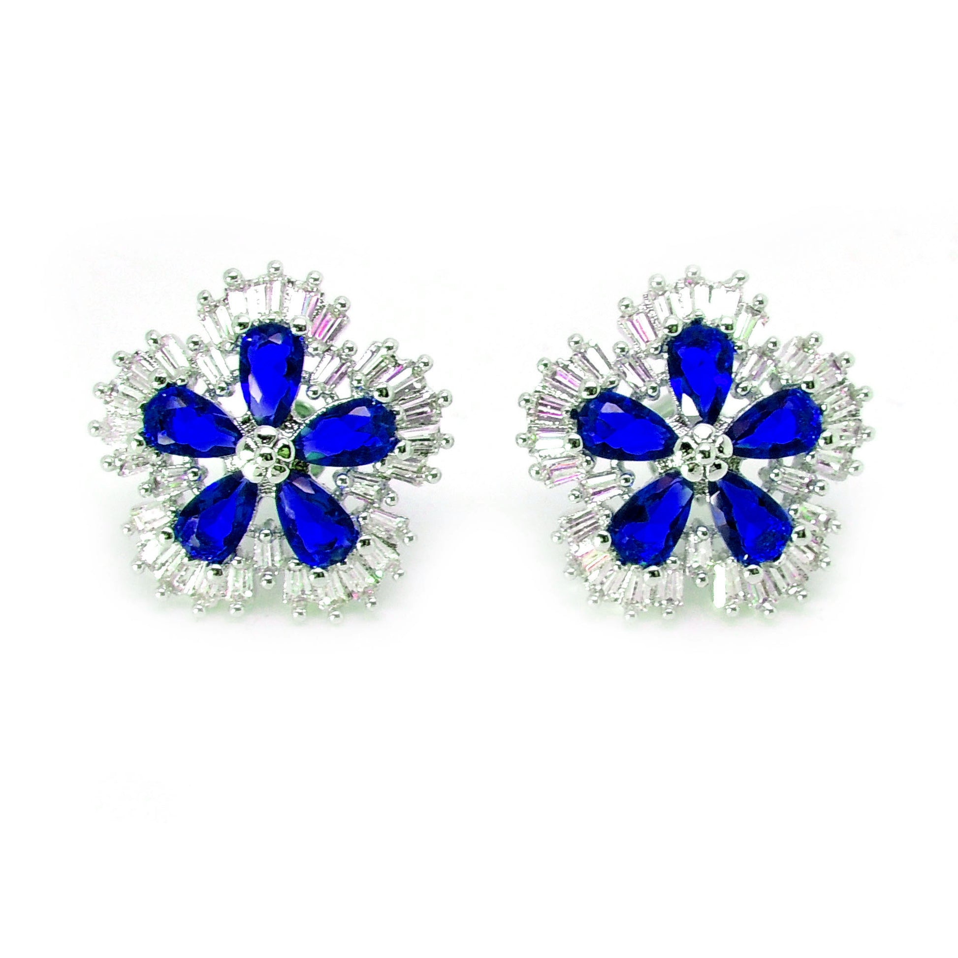 CamranBlueStudEarringsWomenCubicZirconiaGingerLyneCollection_Blue-1