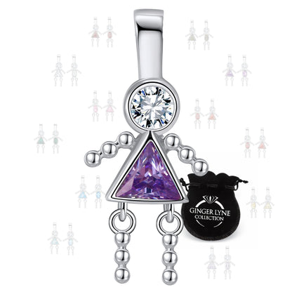 BirthstoneFamilyPendantforMombyGingerLyneStainlessSteelCubicZirconiaCharmsForGrandmaNecklace_Female-February-Silver-1