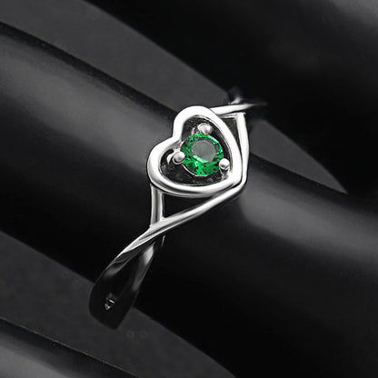 ChristineEngagementRingPromiseHeartForWomenSilverCzGingerLyneCollection_May-Green-3