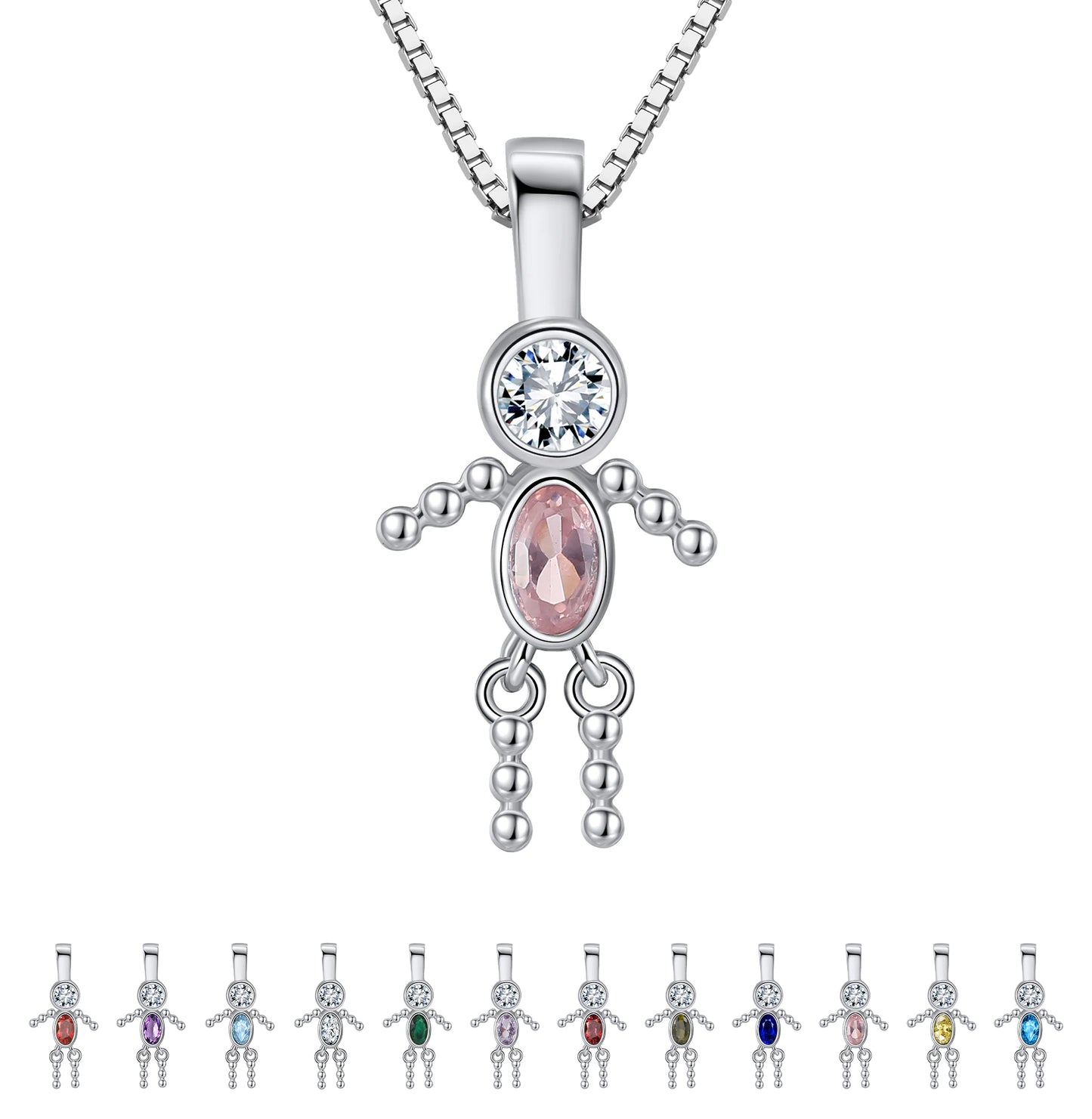 BirthstonePendantNecklaceforBoyMomorGrandmabyGingerLyneSterlingSilverCZFamilyBirthdayCharm_BoyOctober-1