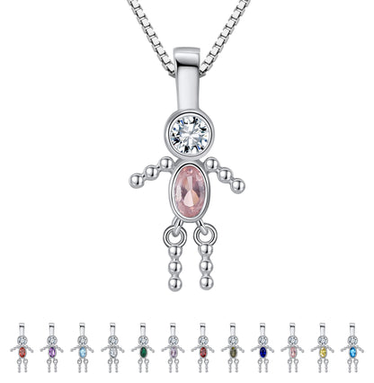 BirthstonePendantNecklaceforBoyMomorGrandmabyGingerLyneSterlingSilverCZFamilyBirthdayCharm_BoyOctober-1