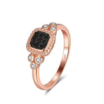 Load image into Gallery viewer, Engagement Ring for Women Rose Gold Sterling Silver Black Cz Ginger Lyne Collection - 6
