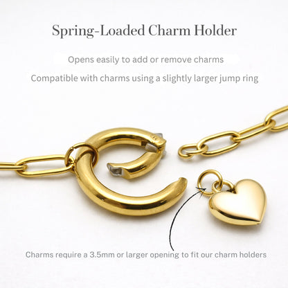 PaperclipLinkCircleCarabinerCharmHolderNecklaceforWomenStainlessSteel18"-20"GingerLyneCollection_Gold-4