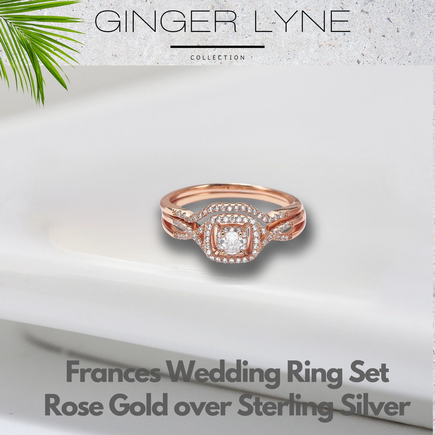 WeddingRingSetforWomenHaloCZWhiteGoldSterlingSilverEngagementRingGingerLyneCollection_RoseGold/SterlingSilver-2