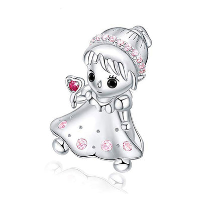 Baby Girl or Boy Charm for Women European Bead CZ Sterling Silver Ginger Lyne Collection - Girl