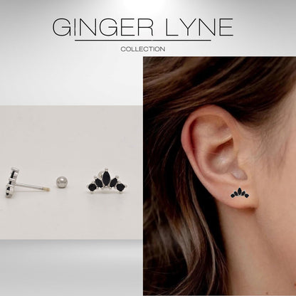 BlackMarquiseCZFlatBackEarringsforCartilageHelixTragusLobe18gSterlingSilver1pairbyGingerLyne_Silver-2
